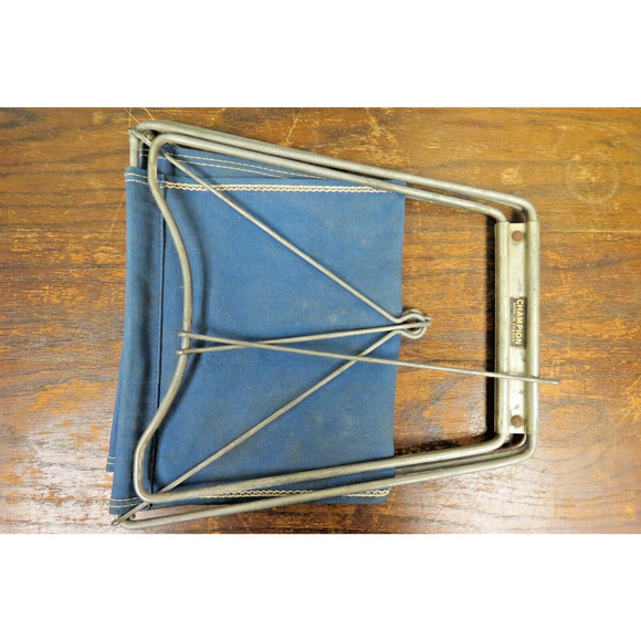 Vintage Champion Retro Portable Folding Stool Seat Chair Blue Camping - FRANCE - Picture 4 of 6